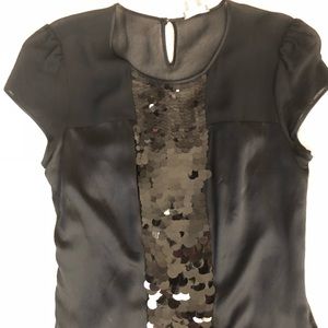 Ann Taylor Size 4 Black Satin Top